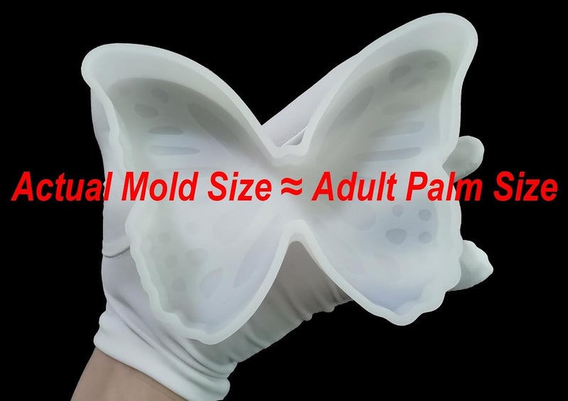 Fuehbur Large Butterfly Car Freshie Candle Making Epoxy Resin Soap Mold, Silicone Mould for Aroma Beads Moulds - Oven Safe【Upgraded Soft & Thickened Material】- 6.3 Inches - Image 3
